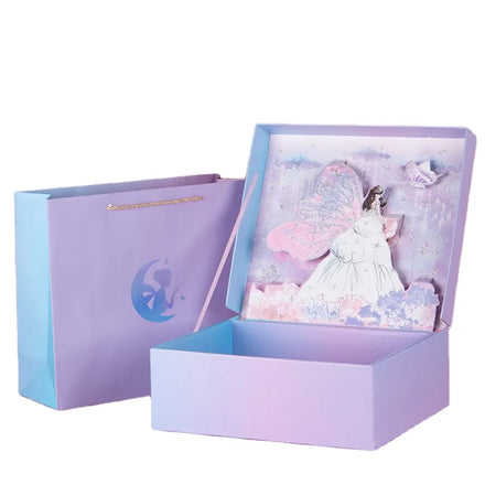 Aesthetic 3D Pop-Up Display Card Creative Logo Xmas Invitation Embossed Gift Packaging Box for Prettier Gift Presentation