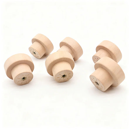 Tailai Round Wooden Knob with Screws Unfinished Drawer Furniture Cabinet Closet Dresser Pull Handles