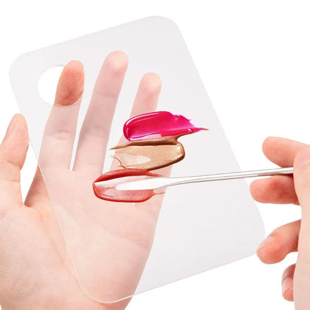 Easy Clean Clear Transparent Liquid Foundation Palette Nail Painting Palette Small Acrylic Makeup Mixing Palette With Spatula