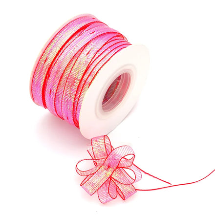Wholesale Eco-Friendly Woven Double Face DIY Wedding Decoration Bow Gift Wrapping Organza Pull String Ribbon