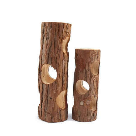 Natural Wooden Eco-Friendly Hamster Tunnel Tube Forest Hollow Tree Trunk Pet Toy with Hiding Cave and Tree Hole JN Brand