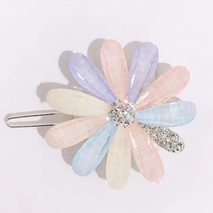 MIO Spring New Rhinestone Pearl Flowers Round French Hair Barrette Side Hair Clips Girls Handmade Bobby Pins for Women Girl