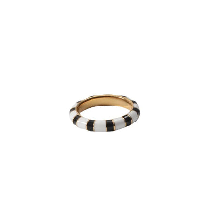 Hot Selling Gold Plated Rings Fine Stainless Steel Enamel Hoop Ring Jewelry