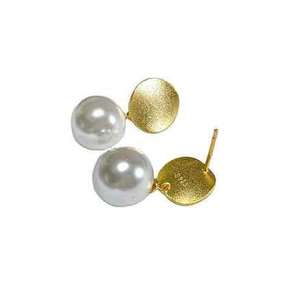 E2198 11-12mm DIY Natural Freshwater Pearl Charm Earrings Mounting Accessory 925 Sterling Silver Gold Plated Jewelry for Women