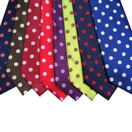 Solid Color Men's Ties Fashion Design Dots Ties for Mens Classic Slim Necktie for Wedding Business Shirt Collar Neckties Gravata