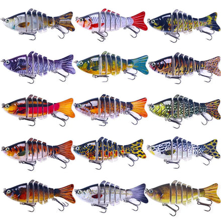 10CM 15G HENGJIA 3D Printing Jointed Swim Baits Multi Section Abs Plastic Hard Bait Fishing Lure Jerkbait Fish