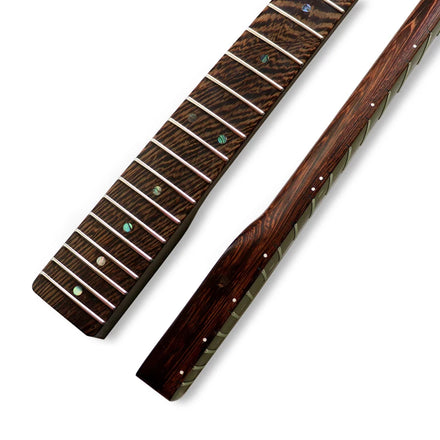 ST Wenge Guitar Neck 9.5 Inch Radius 22 Frets Neck Guitar Replacement Chicken Wing Wooden Wenge