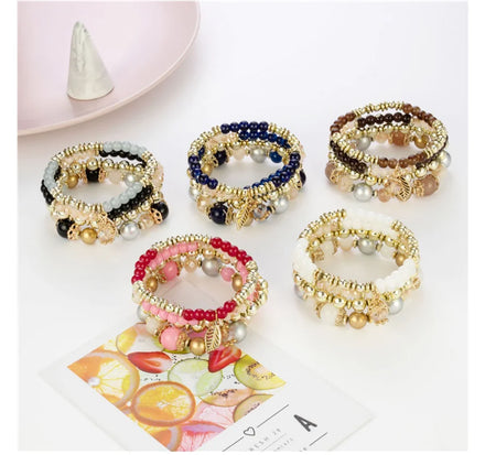 Al Por Mayor Juego De Pulseras Joya Set Para Mujer De Vidrio De Hoja Elastica De Varias Capas Bohemia 2023