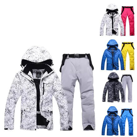 Cheap Plus Size Warm Thick Windproof Waterproof Winter Cold Men Women Couple Ski Jacket Ski Pants Ski Suit