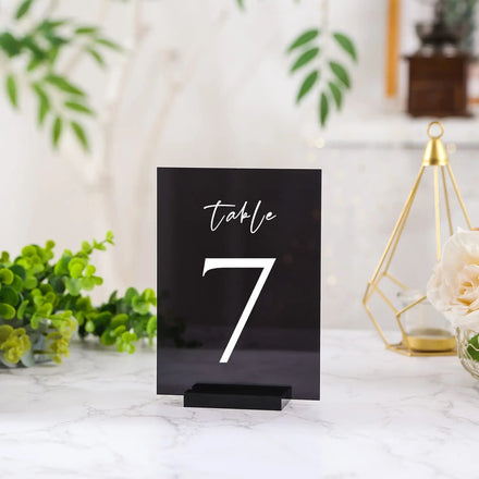 20 Pack Black Acrylic Sign Acrylic Wedding Table Numbers 5 X 7 Inch DIY Acrylic Sheet for for Wedding Table Number Holder Ta