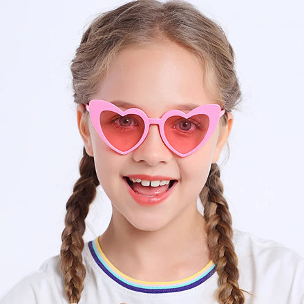 Manufacturer Unisex Polarized Lens Sunglasses Heart Shaped Designer Lentes De Sol Anti Uv Sunglasses for Kids and Baby Girls