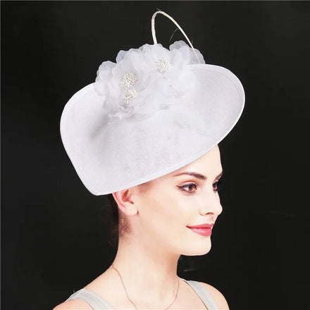 Fashion Women Sinamay UV protection Sun Hat Kentucky Derby 11 Colors Women Ladies Wedding Party Small White Church Hats