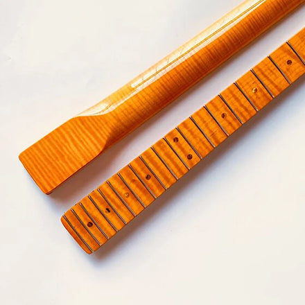 21 Fret ST Electric Guitar Necks Vintage Tint Finished Tiger Flame Maple Guitar Neck for Sale