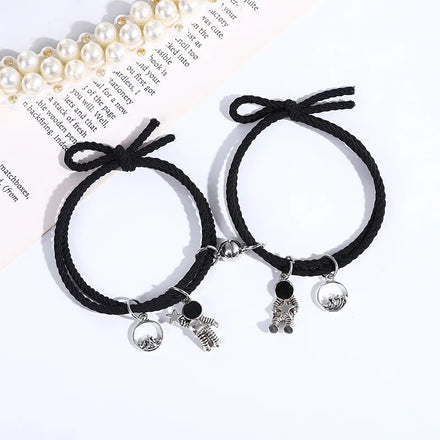 Astronaut Elastic Magnetic Bracelet Hairband Jewelry Sea and Mountain 2pcs/set KIB091