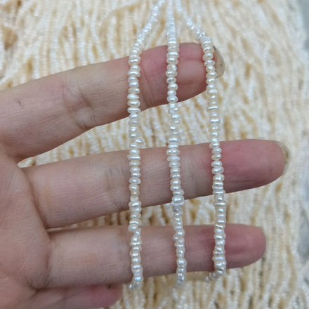 Best Price 2-3mm White Mini Pearl Natural Freshwater Button Shape Loose Strand Bracelet Pearl Third Party Certified for DIY