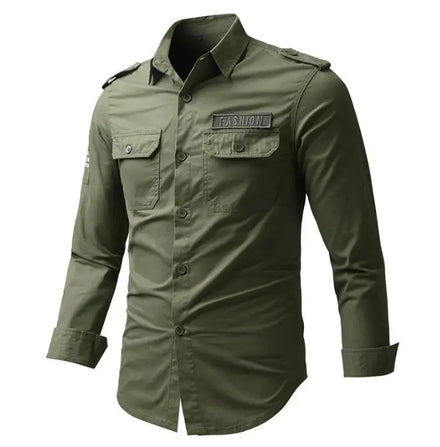 Wholesale Spring Autumn Multi-pocket Long Sleeve Shirt Mens Casual Work Oversize Cotton Cargo Shirt