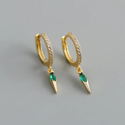 Fashion Hoop Earrings 925 Silver Jewelry Marquise Shaped Diamond Set Earrings Jewelry Women