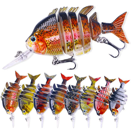 10CM/16.5G Wholesale Fishing Supplier Bass Trout Fishing Lure Metal Jointed Swimbait 6 Segments Fishing Lure for Freshwater