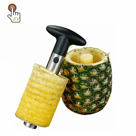 Kitchen Gadgets Professional Easy Core Removal Stainless Steel Pineapple Peeler Pineapple Corer and Slicer Cutter