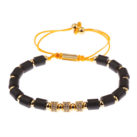 Douvei ABK070 Fashion Classic Stone Beads Zircon Micro Insert Braided Bracelet Healing Balance Prayer Natural Unisex Buddhism