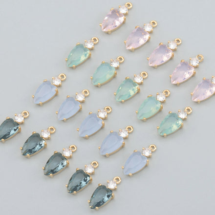 MA97 6pcs/lotJewelry Accessoriesmini Sizenickel Free18k Gold Platedcopperzirconcharmjewelry Making Findingsdiy Pendant
