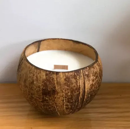 IKEDA Custom Logo Eco-friendly Coconut Shell Candle Jars Holiday Easter Long-lasting Scented for Meditation & Home Decor