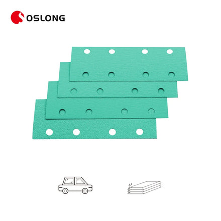 Oslong 95mm*180mm Wet and Dry 180 Grit Hook and Loop Green Sandpaper Sheet for Grinding Metal Surface