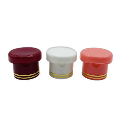 24mm 28mm PP Plastic Butterfly Flip Top Cap Non-Spill Smooth Pink Red White Double Gold Ring for Bottles Custom Orders Accepted