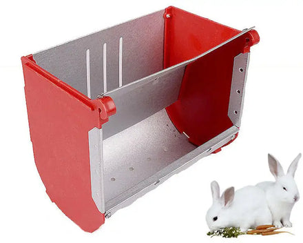 Red Rabbit Feeder Home Use Feeder for Rabbit Farm Equipment Rabbit Feeding Trough