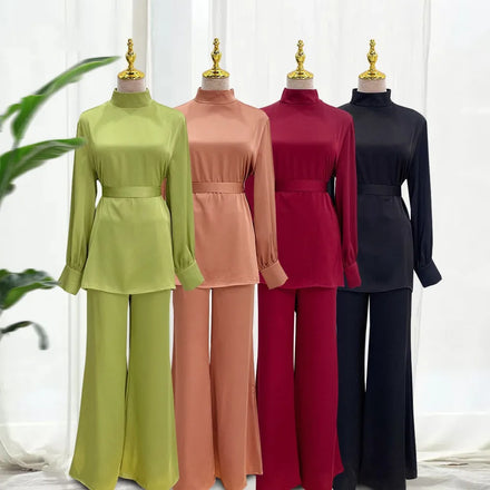 2023 Latest Hot Sale Abaya for Women Muslim Jumpsuits Lace up Fashion Middle East Dress Dubai Suit Islamic Clothing