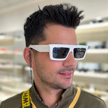 UNOC 2023 New Rectangle Frame Vintage UV400 Block PC Sunglasses with Customizable Colors for Unisex Fashion Outdoor Use