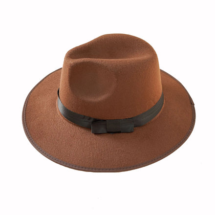 Autumn and Winter Unisex Fedora Hat British Style Fashion Jazz Hats Custom Polyester Wide Brim Fedora Hat