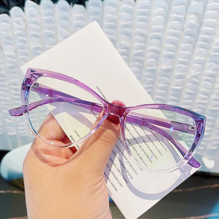 High End Custom logo Fashion Retro Cat Eye Metal Hinge Anti Blue Light Glasses