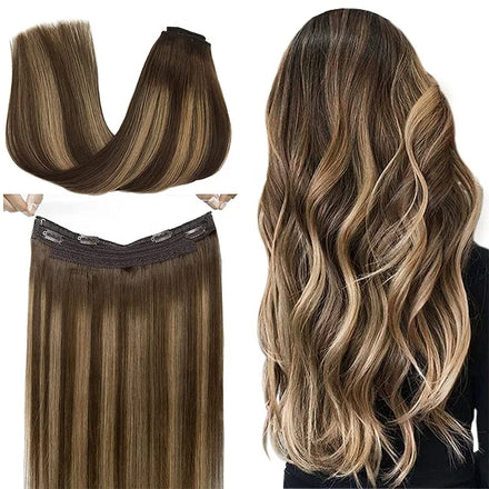 Factory Virgin Human Hair Adjustable Headband Size Natural Weave Straight Wigs Invisible Secret Wire Extensions for Women