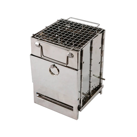 Outdoor Portable Mini BBQ Grill Foldable Steel Fire Burning and Charcoal Barbecue Integrated Design