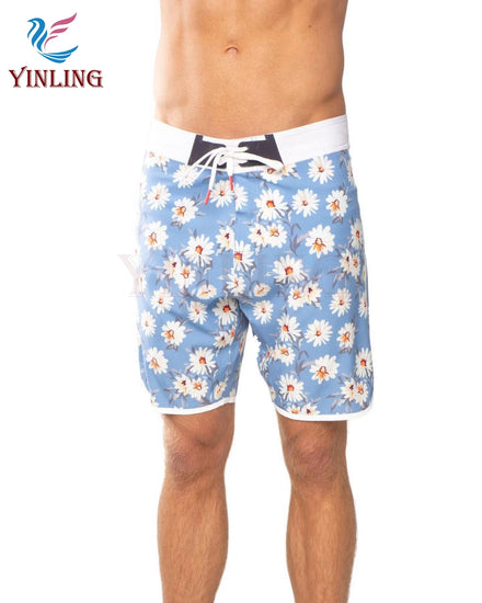 Custom Men's Beach Shorts 7 Inch Short Pants Surfing Shorts Printing Man Swimming Trunks