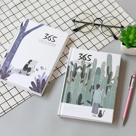 Simple and Fresh Manual Ledger Agenda Plan Notebook Creative 365 Day Color Fixed Page Inner Page Notepad