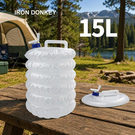IRONDONKEY 15L Folding Water Container With Faucet Collapsible Water Bag Telescopic Bucket Portable Camping Gear