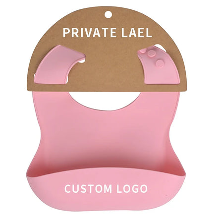 Personalized Private Label BPA Free Children Eating Feeding Bib Toddler Food Grade Waterproof Silicone Bib Babies and Toddlers