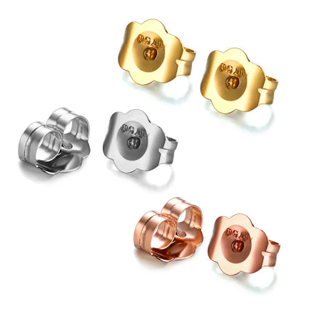 Pure 18K Solid Gold Earring Back Plug Stopper Ear Post Butterfly Clips for Earring Au750 Fine Jewelry DIY Accessories Findings