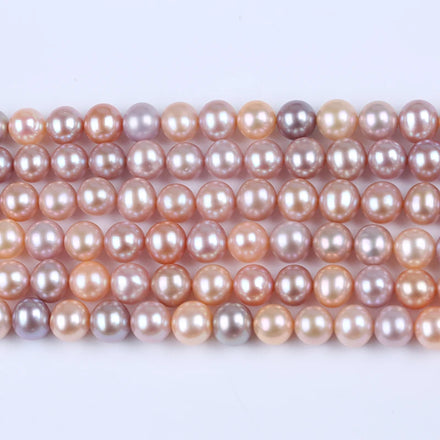 Zhuji Natural Pink Purple 10-11mm near round Freshwater Pearl Strands for Jewelry Making