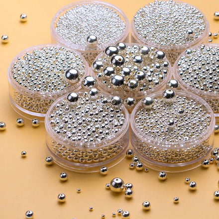 Big Hole 925 Silver Smooth Ball Spacer Beads for Diy Bracelet Necklace Earrings Jewelry Making