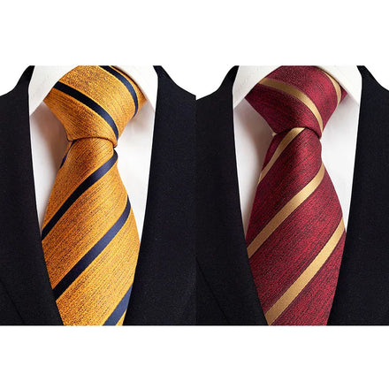 Mens Tie Classic Striped 8cm Jacquard Gold Blue Red Black Necktie Daily Wear Cravat Wedding Party Dress Accessories Gift for Man