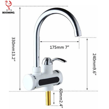 Booming Stainless Steel Deck Mounted Instant Water Heater Kitchen Tap Instant Electric Water Heater Faucet