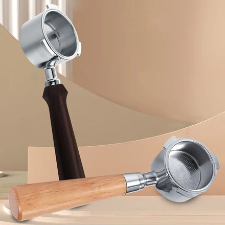 Wooden Espresso Coffee Tools Stainless Steel Basket and Bottomless Coffee Portafilter 51mm Wooden Handle for Coffee