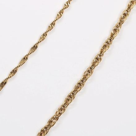 Ins Style Elegant Lady Classic 18K PVD Plated Stainless Steel Singapore Wave Chain Link Chain Bracelet