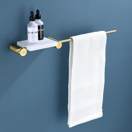 Single Bathroom Accessories Towel Bar Chrome And Stainless Steel Bath Towel Rack with Shelf