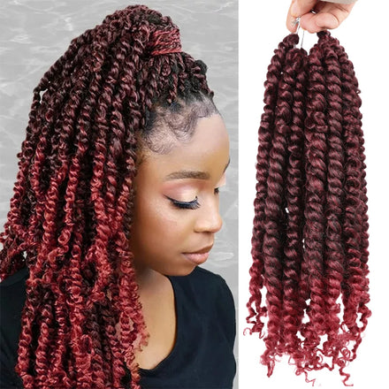 AliLeader Bomb Twist Crochet Hair With Curly Ends 12 Inches Spring Twist Crochet Hair Braids Short Pre-twisted Passion Twist