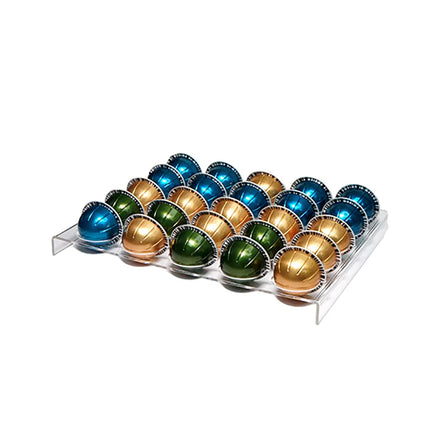 Hotsale 1PCS Counter Top 25 Slots Capsule Cup Acrylic Coffee Pod Holder With Drawer Case Box
