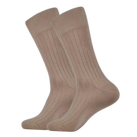 Low MOQ Breathable Cotton Crew Socks Solid Color High Quality Double Needle Casual Autumn Business Socks for Men